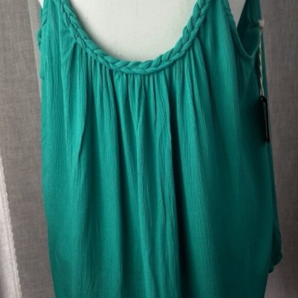 Mossimo NWT XS Woven Braided Cami Tank Top, Green - Picture 2 of 5